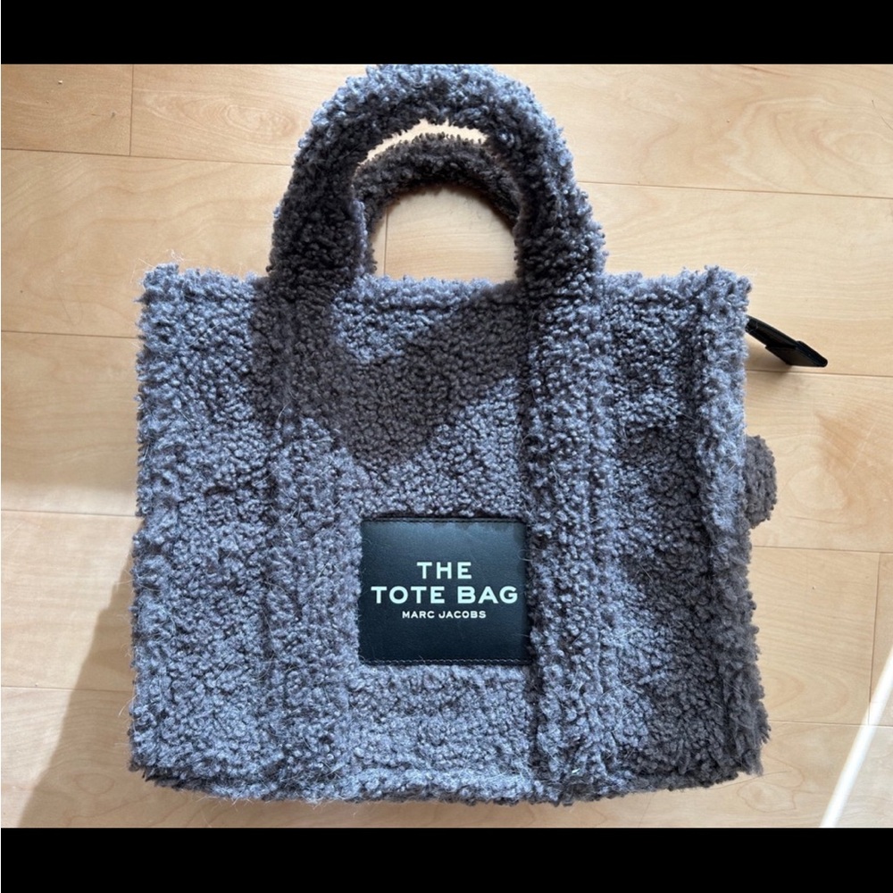 Marc Jacobs Grey Teddy Sherpa Tote- Medium